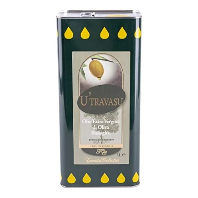 Image de U&#039;Travasu® Huile d&#039;Olive Extra Vierge Biologique bidon 5l 100% Italienne Produit en Sicile Extraction à Froid
