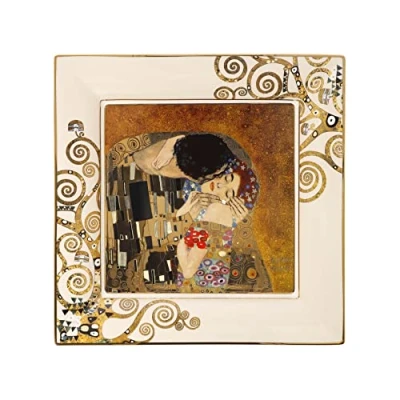 Afbeelding van Goebel Gustav Klimt Schaal De Kus Porselein 30cm met echt goud