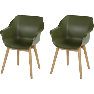 Afbeelding van Hartman Sophie Teak Tuinstoel Set Van 2 Moss Green