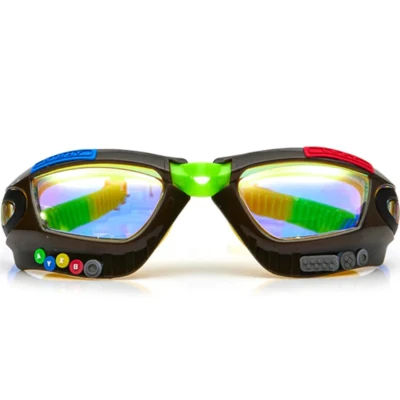 Afbeelding van Bling2o ZWEMBRIL: GAMER Jet Black, Zwart, siliconen, aanpasbare hoofdband, 100% UV bescherming, anti condens, in doorzichtige bewaardoos, 6+