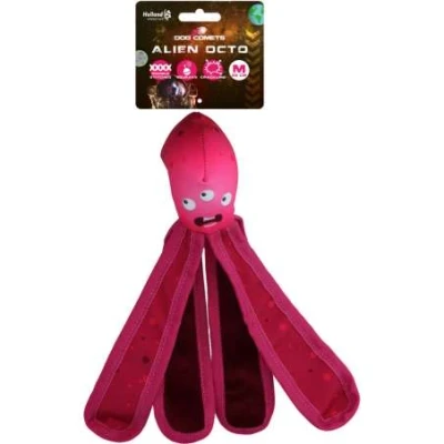 Afbeelding van Dog Comets Alien Octo 28 cm Hondenspeelgoed Drijvend Stevig Canvas Voorzien van Pieper Knisperende Tentakels M Roze