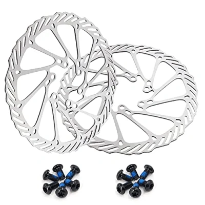 Afbeelding van 2 stuks fietsremschijven 160/180/203 mm roestvrij staal met 12 schroeven voor de meeste racefietsen, mountainbikes, BMX, mountainbikes (160 mm)