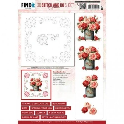 Afbeelding van 3D Stitch and Do Sheet Berries Beauties Red Roses 1