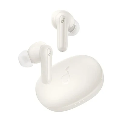 Afbeelding van soundcore by Anker Life P2 Mini draadloze in ear hoofdtelefoon, 10 mm audio driver, intensieve bas, equalizer, Bluetooth 5.2, 32 uur batterij, opladen met USB C (champagnewit)