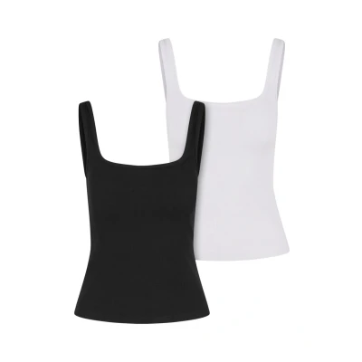 Afbeelding van Urban Classics WIDE NECK 2PACK Top, Dames, Maat: Medium, Black white
