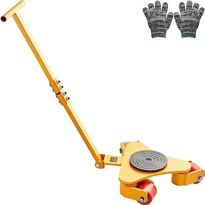 Image de VEVOR Déménageur de Machines 3 T Chariot Transport Charge Lourde Poignée Transporteur Équipements Industriels Acier au Carbone Roues Pivotantes 360 PU Antidérapant pour Entrepôt Atelier Usine