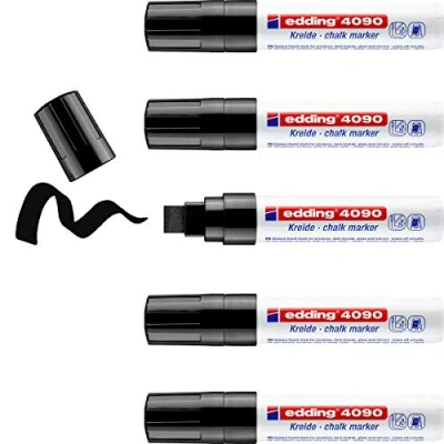 Afbeelding van edding 4090 kalk marker / window zwart 5ST 4 15 mm 4090001
