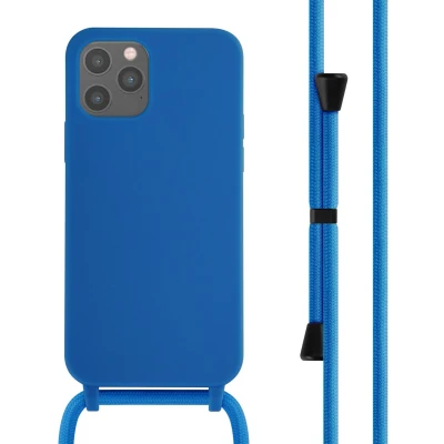 Afbeelding van iMoshion hoesje Geschikt voor iPhone 12 Pro / met koord Siliconen Blauw