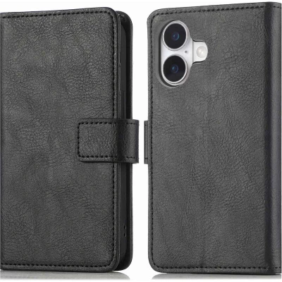 Afbeelding van imoshion Hoesje Geschikt voor iPhone 16 Met Pasjeshouder Mandala Bookcase Zwart