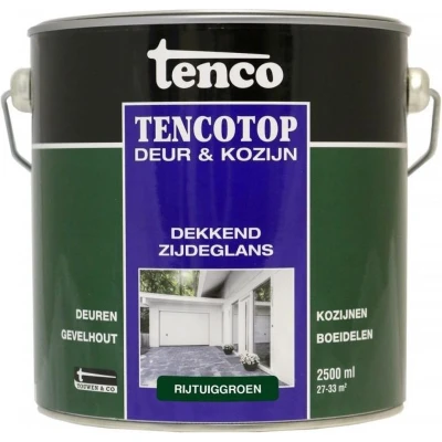Afbeelding van Tencotop Deur &amp; Kozijn Dekkend Zijdeglans Rijtuiggroen 2,5 L
