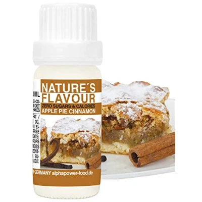 Image de ALPHAPOWER FOOD Arôme alimentaire naturel tarte aux pommes cannelle I liquide gouttes aromatisantes et édulcorant sans sucre, 1x10ml goût délicieux, vegan liquid Flavour Drops, Flavdrops