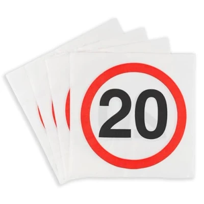 Afbeelding van tafeldecoratie voor verjaardag, servetten de 20e verjaardag van vrouwen, Tiwoca
