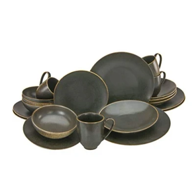 Afbeelding van Creatable, 22408, serie RUSTY, 20 delig tafelservies, porselein, bruin