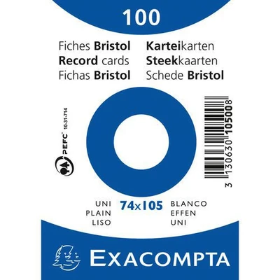 Image de Paquet 100 fiches sous film bristol uni non perforé 74x105mm