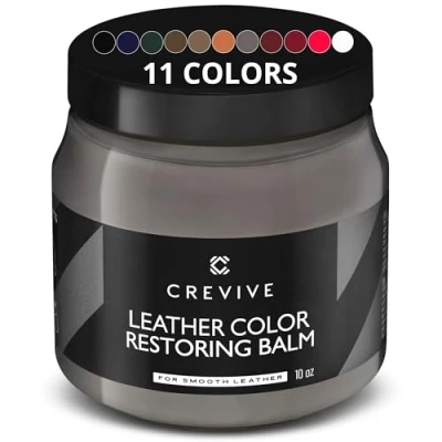 Afbeelding van CREVIVE Reparatieset voor leer, grijs, 300 ml, lederverzorging, lederreparatie, bank, autostoel