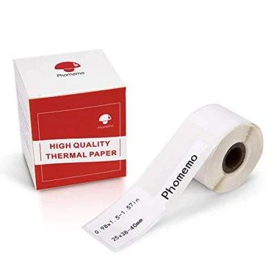 Afbeelding van Phomemo zelfklevend thermisch label, geschikt voor M110, kabellabel, 25 x 38 40 mm, 100 etiketten/rol