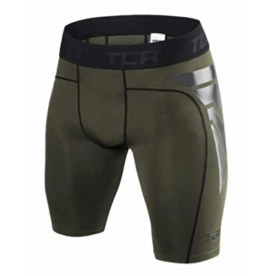 Afbeelding van TCA Mannen CarbonForce Pro Compressie Basislaag Korte Broek Thermisch Ondergoed Donkergroen, M