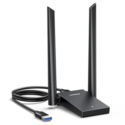 Afbeelding van UGREEN AX1800Mbps WiFi Stick 6 Adapter USB 3.0 5GHz 2.4GHz Dual Band Antenne 5dBi Dongle WPA3 Soft AP Mode Draadloze Netwerk voor PC Laptop Desktop Compatibel met Windows 11 10