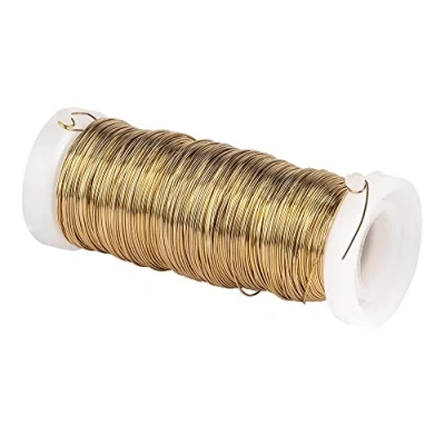 Afbeelding van Ideen mit Herz Metaaldraad 0,30 mm diameter 50 m lang Sieradendraad van verchroomd ijzer Gekleurd gelakt Ideaal voor het knutselen sieraden (goud)