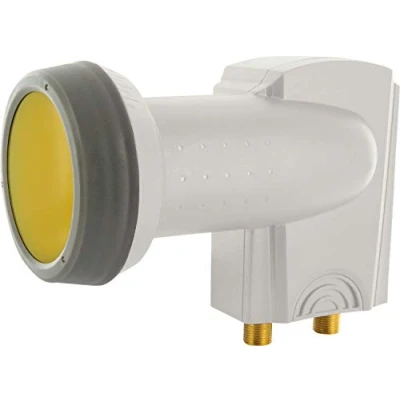 Afbeelding van SCHWAIGER 333 Twin LNB Low Noise Blockconverter Sun Protect digitale hittebestendige dop parabool accessoires bescherming tegen weersinvloeden contacten goud lichtgrijs