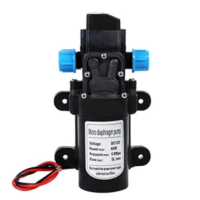 Afbeelding van Keenso hogedrukwaterpomp, DC 12 V, 5 l/min, waterpomp, membraan, 116 psi, zelfaanzuigende sproeipomp, met klemmen voor boottochten, camper, camper