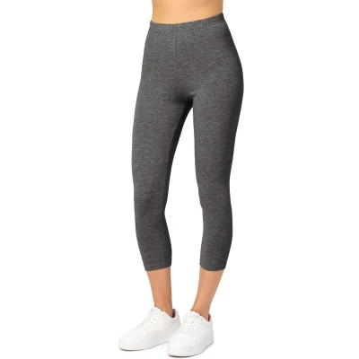 Afbeelding van Merry Style MS MS10 199 LE Dames Capri Leggings Sport Vrijetijdsbroek 3/4 Lengte Katoen Sporbroek Yogabroek Donker Gemêleerd M