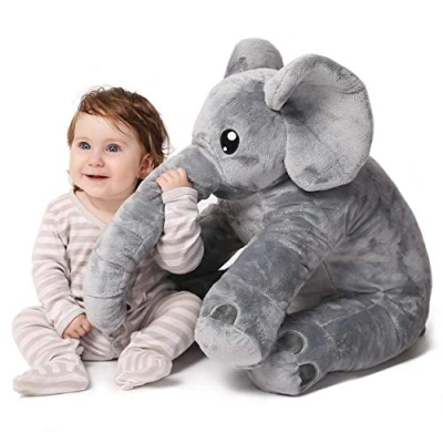 Afbeelding van corimori® Olifant Nuru grote XXL 55cm knuffel voor peuters, donzig en zacht, knuffelzachte kwaliteit, grijs