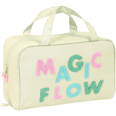 Afbeelding van Toilettas voor op School Glow Lab Magic flow Beige (31 x 14 19 cm)