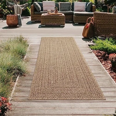 Afbeelding van Teppich Traum Buitenloper, lang, modern, robuust, jute look, weerbestendig, balkon, tuin, terras, 80 x 250 cm