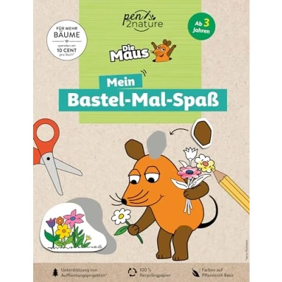 Afbeelding van Die Maus: Mein Bastel Mal Spaß. Bastelbuch für Kinder ab 3 Jahren
