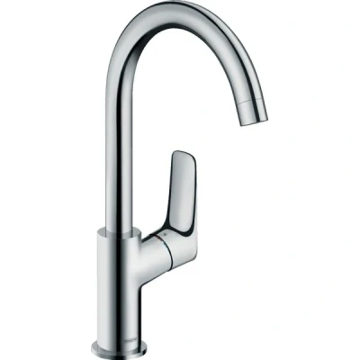 Afbeelding van Hansgrohe Logis 1 gats wastafelkraan 210 met hoge 120 draaibare uitloop chroom