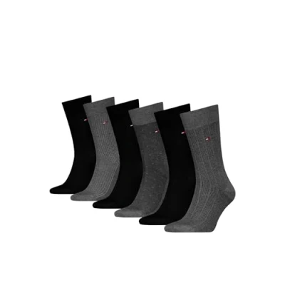 Afbeelding van Tommy Hilfiger heren Sokken in biologisch katoenblend 6 pack giftbox de kleur Grijs, maat: 39/42