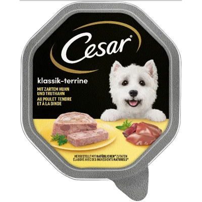 Afbeelding van 14x150g Klassieker Kip en Kalkoen Cesar Hondenvoer Multipack