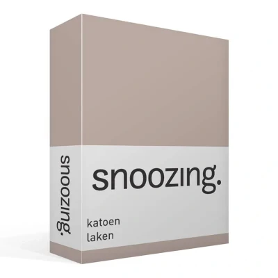 Afbeelding van Snoozing Laken Katoen Lits jumeaux 240x260 cm Taupe