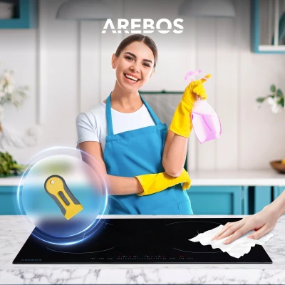 Afbeelding van AREBOS Inductiekookplaat Keramische kookplaat Zelfvoorzienend 7200 W 4 zones