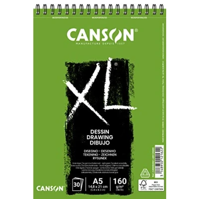 Afbeelding van Tekenblok Canson XL dessin A5 30v 160gr spiraal