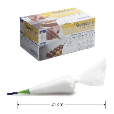 Afbeelding van One Way Wegwerp Spuitzak (Cornetje) Transparant 50x 21x12cm