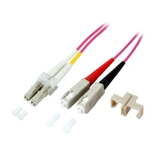 Afbeelding van 2 m Glasvezel Kabel LC SC OM4