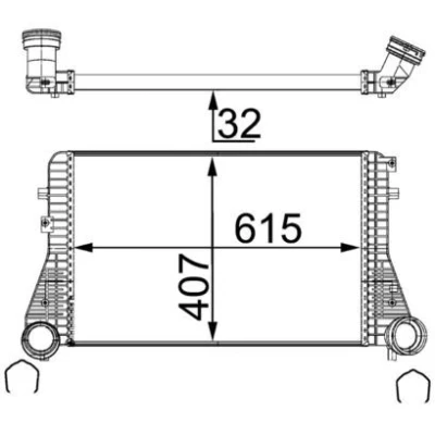 Afbeelding van MAHLE ORIGINAL CI 83 000S Intercooler VOLKSWAGEN: Golf 5, Plus / Crossgolf, Caddy 3, AUDI: A3 Hatchback, Sportback, SEAT: Leon II Hatchback