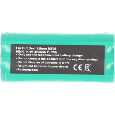 Afbeelding van accu geschikt voor de Dirt Devil Libero M606 0606004, 0607004 met 800mAh