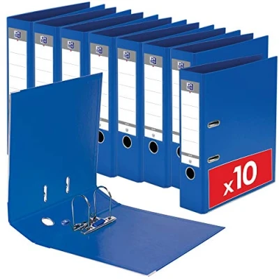 Afbeelding van Oxford Smart Pro+ ordner, voor ft A4, rug 8 cm, blauw 10 stuks