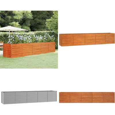 Afbeelding van Plantenbak 400x80x77 cm cortenstaal grijs