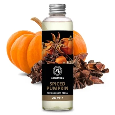Afbeelding van Navulverpakking voor kruidige pompoen, 200 ml, luchtverfrisser, kamergeur, langdurige geur, aromatherapie, spa, restaurant, winkel, Reed Diffuser Refill Spicy Pumpkin