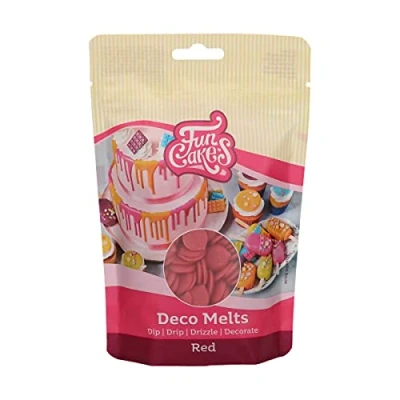 Afbeelding van FunCakes Deco Melts Smeltsnoep Candy Smeltchocolade Rood 250g