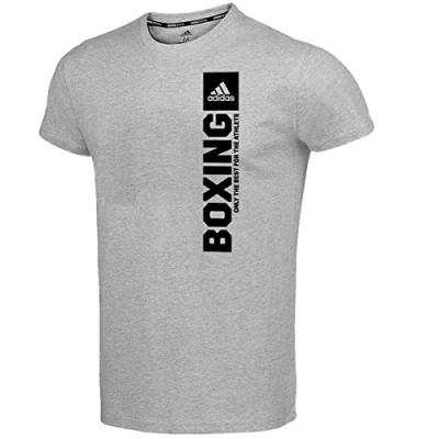 Afbeelding van adidas T Shirt Community Vertical Unisex Sport Heren Dames Korte Mouw 100% Katoen Maat XL Grijs / Zwart