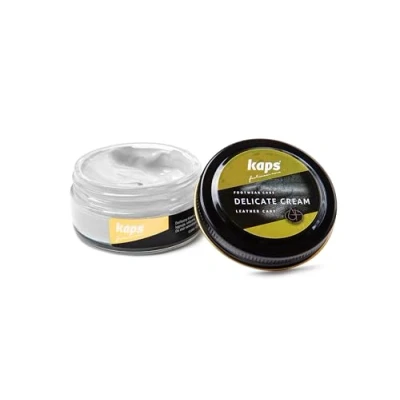Afbeelding van Kaps Schoencreme schoensmeer verzorgt het leer en geeft glans (101) Wit 50ml