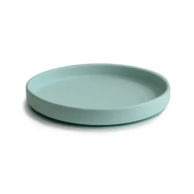 Afbeelding van Mushie Bord Rond Silicone Met Zuignap Cambridge Blue