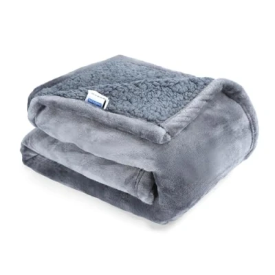 Afbeelding van Nobleza Waterdichte hondendeken, L 127 x 100 cm, knuffelzacht, deken voor huisdieren, honden en katten, machinewasbaar, omkeerbaar, bescherming bank, bed, grijs