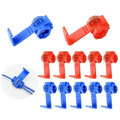 Afbeelding van Aiqeer 60 stuks Scotch Lock Quick Connectorset, connectoren, snelkoppelingen (30 rood, 30 blauw)