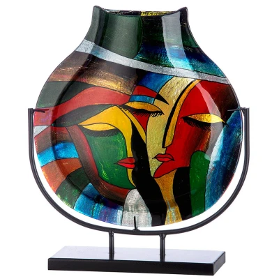 Afbeelding van Gilde Glas Vaas Faces Bottle